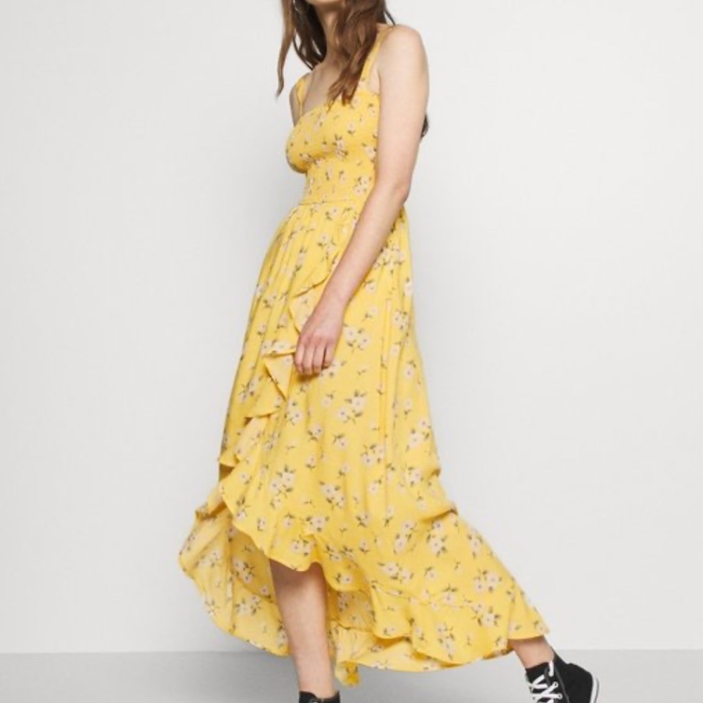 NWT  Hollister HI-LOW SMOCKED MIDI MAXI  Dress XS